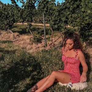 Red Floral Mini Dress